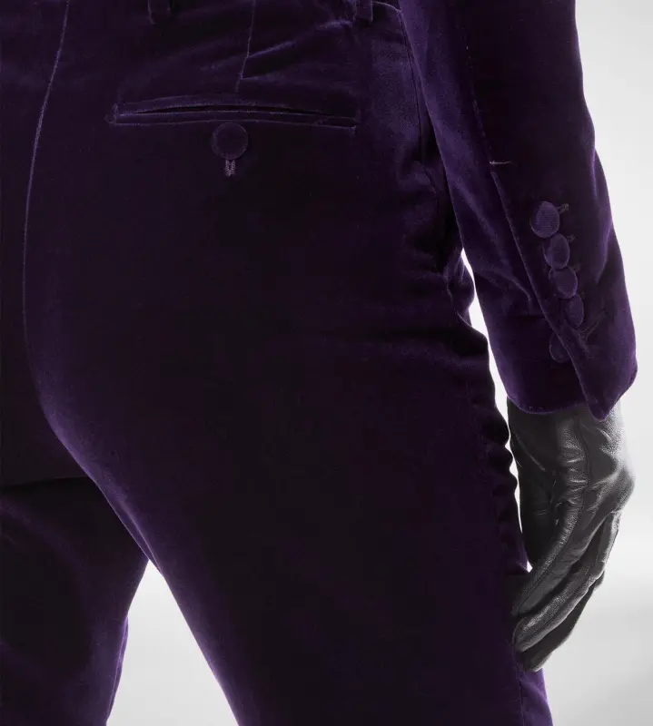 COTTON VELVET TAILORED STRAIGHT PANTS GEM VIOLET online